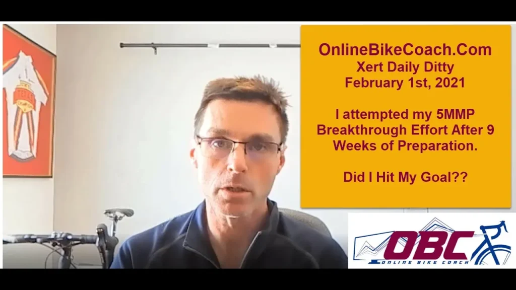 I failed at my attempt at a 5MMP Breakthrough. The Xert goal was just too hard.