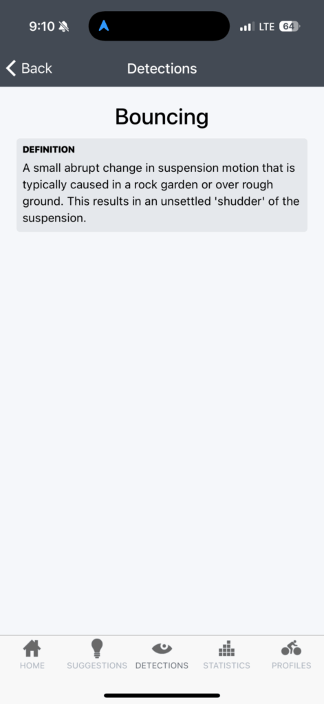 When the ShockWiz reports 'Bouncing', it can lead to a 'Shudder' in the suspension.